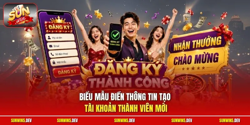 Biểu mẫu điền thông tin tạo tài khoản thành viên mới